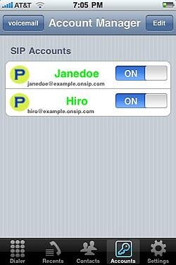 iSIP SIP accounts