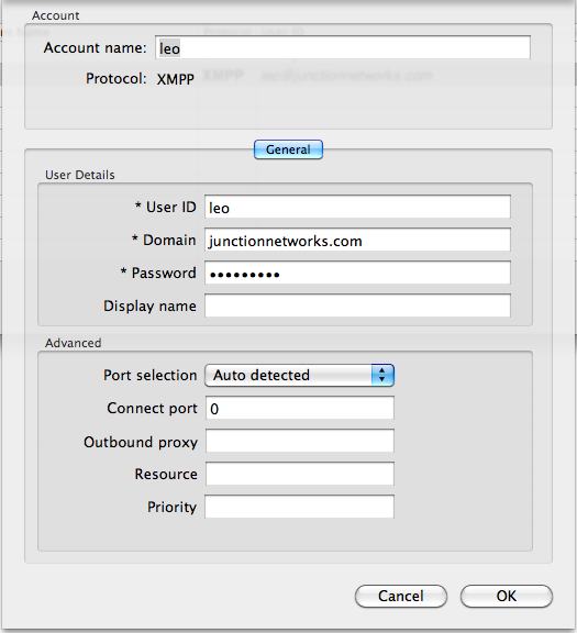 Bria for Mac XMPP Setup