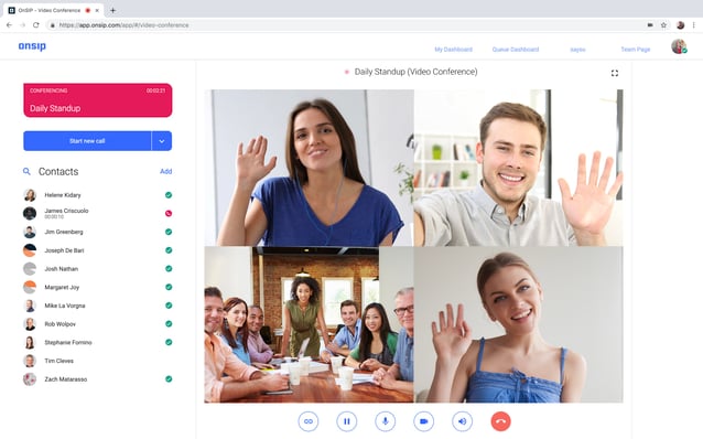 4-way video chat in the OnSIP app