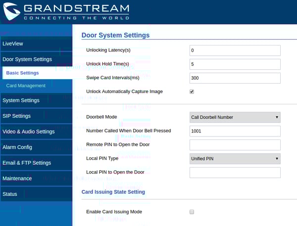 Grandstream GDS3710 Door System Settings Grandstream GDS3710 Door System Settings