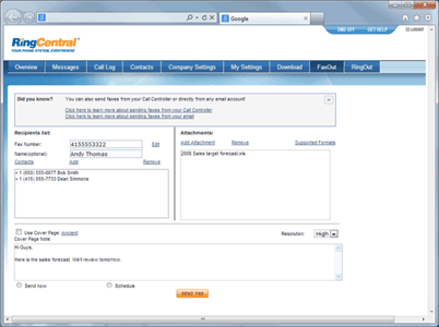 RingCentral Fax features RingCentral Fax features