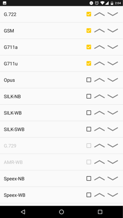 Bria for Android codecs Bria for Android codecs