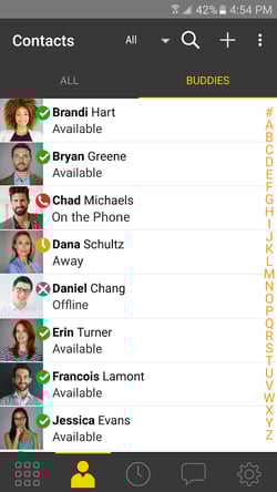 Bria for Android contacts Bria for Android contacts