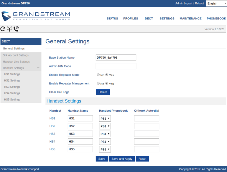 Enable repeater management on Grandstream DP760 Enable repeater management on Grandstream DP760