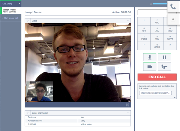 instacall onsip webrtc