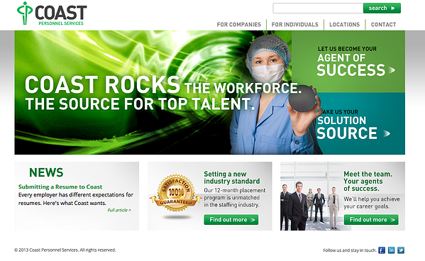 Coast Personnel Services website