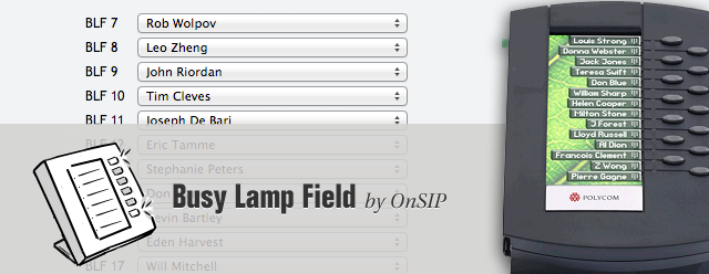 Busy Lamp Field OnSIP