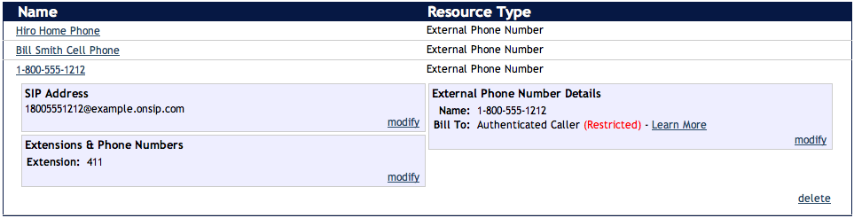 OnSIP External Phone Numbers OnSIP External Phone Numbers
