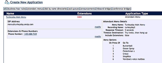 OnSIP (old) Admin Portal screenshot