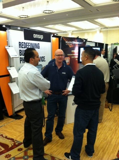Andy discussing OnSIP with event attendees