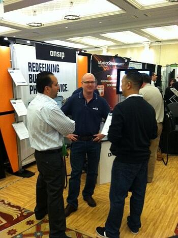 Andy discussing OnSIP with event attendees Andy discussing OnSIP with event attendees
