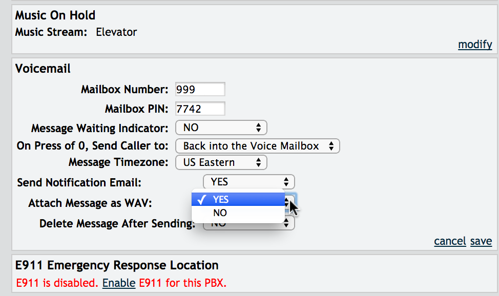 onsip voicemail full with no messages
