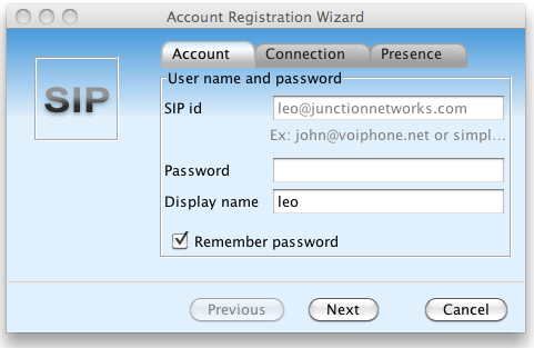 Account Registration Wizard