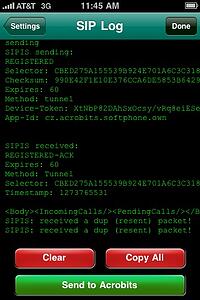 Acrobits SIP Log Code