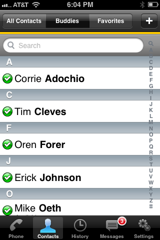 Bria iPhone Contacts