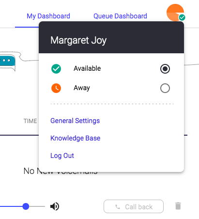 Screenshot of Global Availability settings in the OnSIP softphone app.