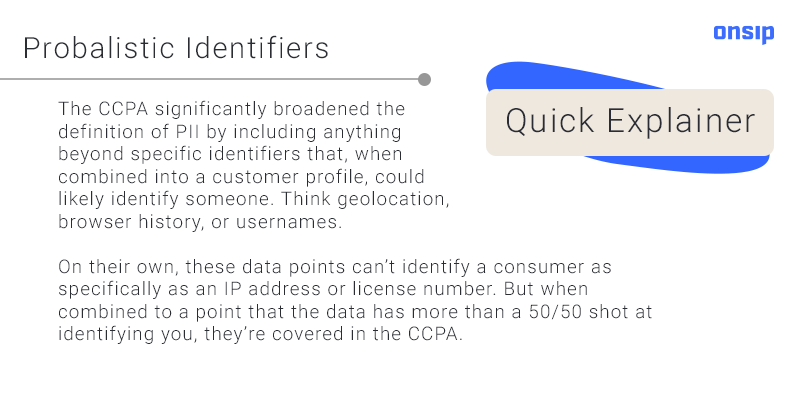 Graphic explaining probalistic identifiers compared to regular PII.