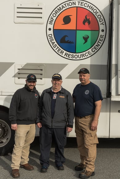 OnSIP's Larry Browne (center) poses with ITDRC cofounders Chris and Joe Hillis.