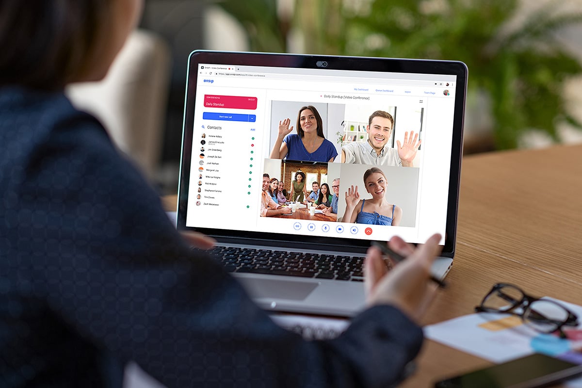 OnSIP desktop app video conference call.