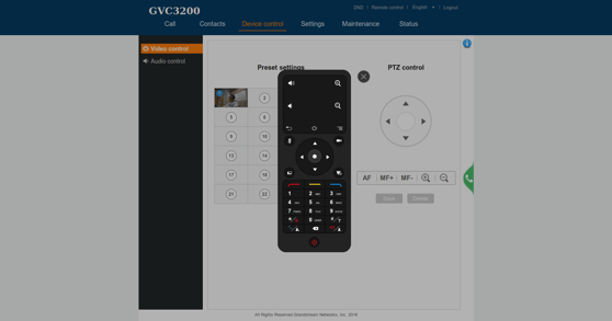 GVC3200 remote interface