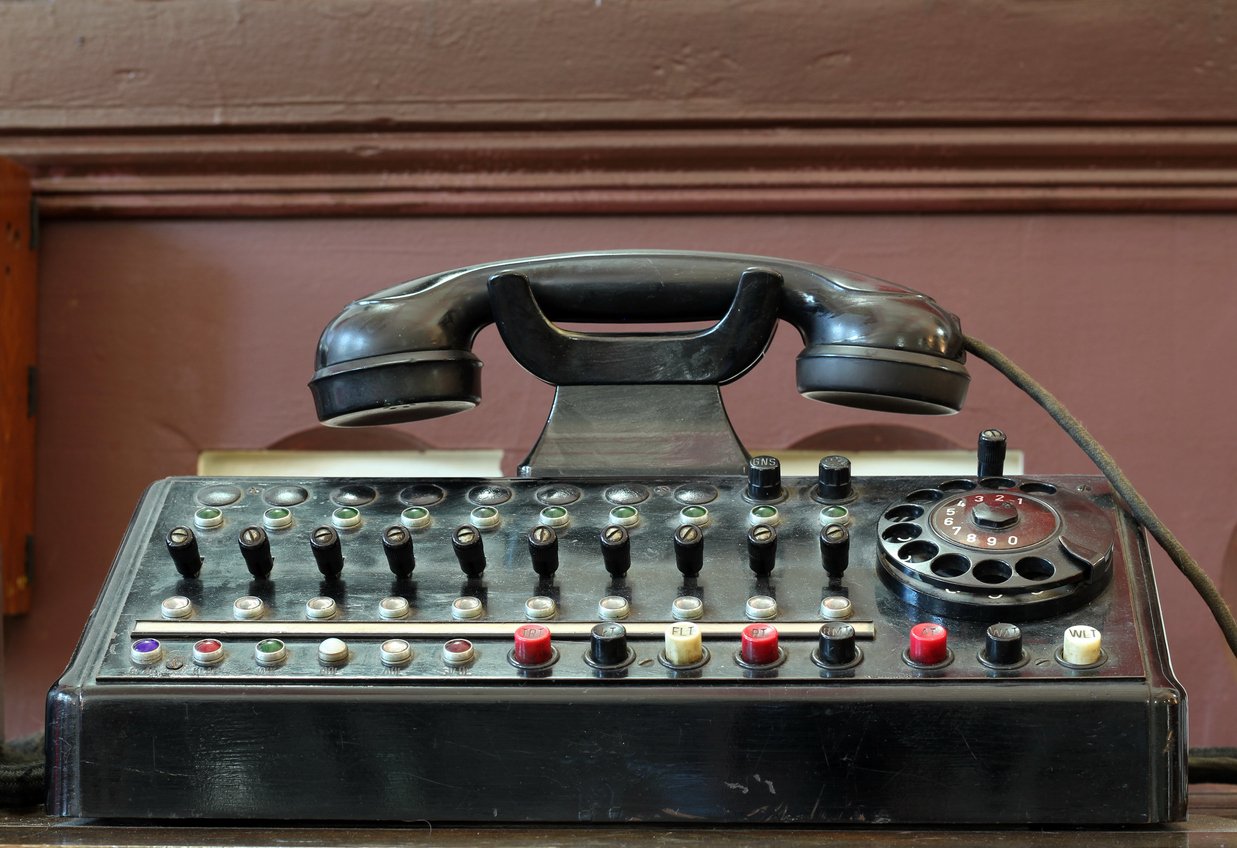 Old-fashioned telephone.
