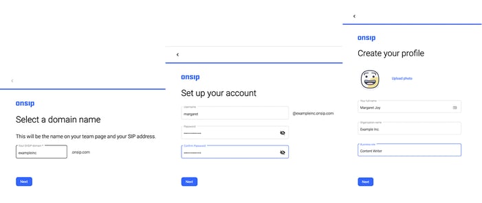 OnSIP 3-step Onboarding Process