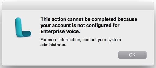 Skype for Business Enterprise Voice error