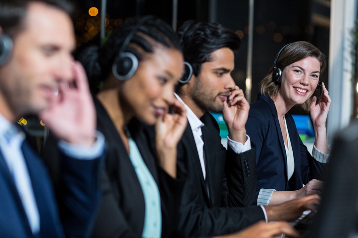 Call center staff on the phones