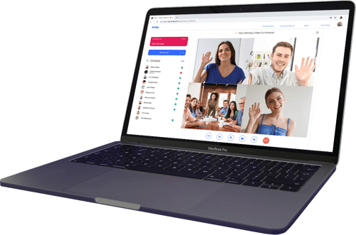 OnSIP customers can host five-way video calls right from the web or desktop app.