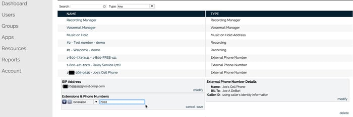 Give your external phone number an extension for quick and seamless dialing.