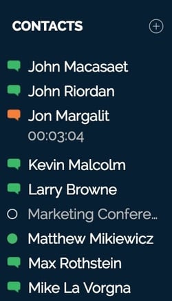 Presence icons in the OnSIP app Presence icons in the OnSIP app