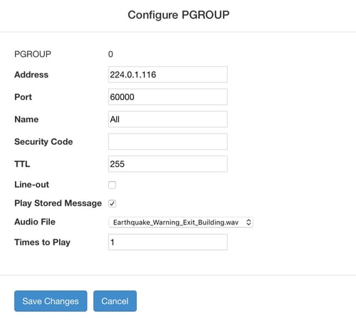 Configure Paging Group - Cyberdata SIP Paging Server with Bell Scheduler