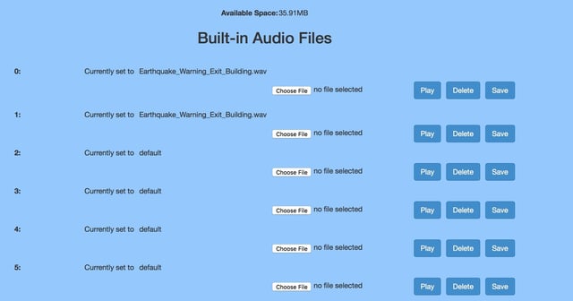 Built-In Audio Files - Cyberdata SIP Paging Server with Bell Scheduler