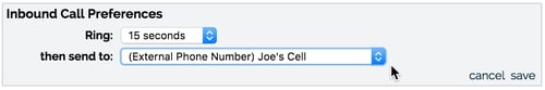 Forward business calls from your desk phone to your cell phone in the OnSIP Admin Portal.