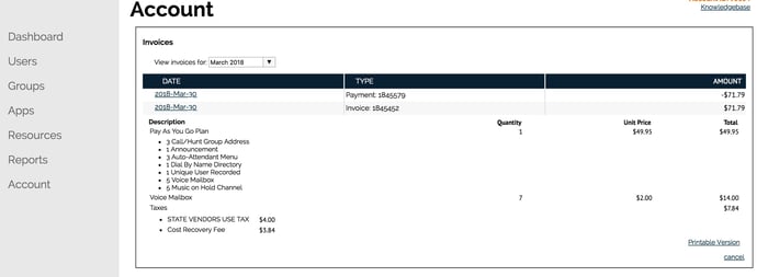 OnSIP customers can access their monthly invoices in the OnSIP Admin Portal