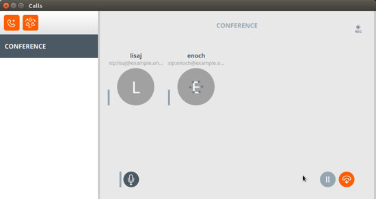 Linphone for Linux conference call