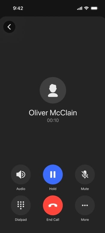 Dark mode in the OnSIP mobile app