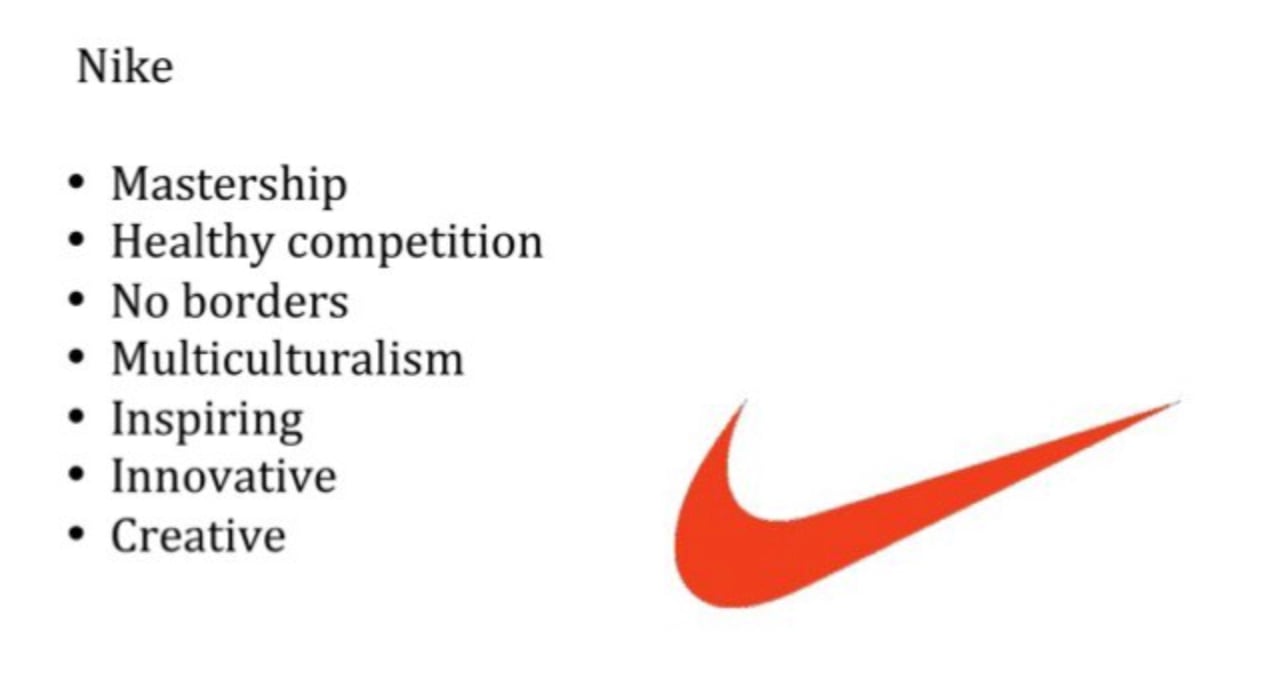 Screenshot of Nike's brand identity effectively communicated in its slogan.