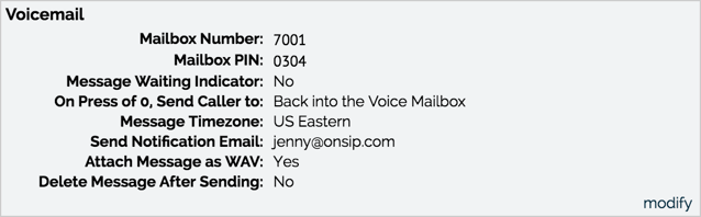 Voicemail Settings