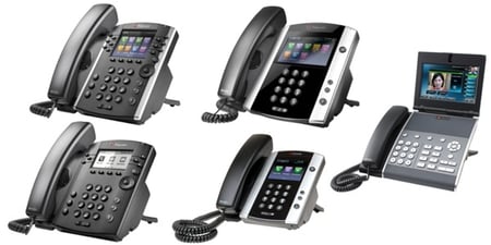 various models from the Polycom phone line