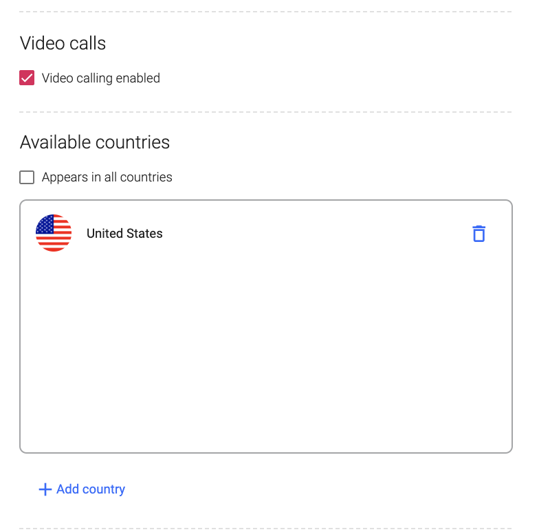 sayso settings screenshot showing available countries.