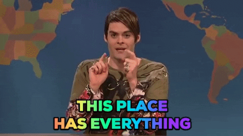 Gif of SNL character Stefon saying 'This place has everything.'