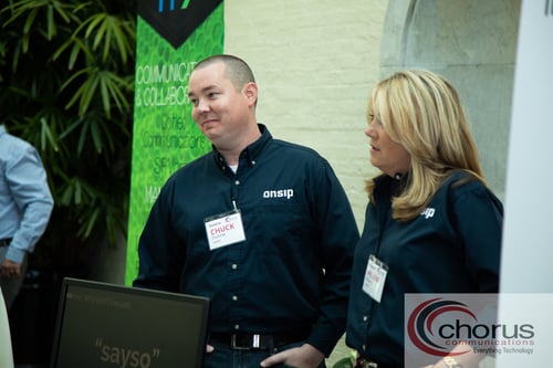 Chuck Dunne (left) and Helene Kidary (right) at the Who's Who in Technology conference.