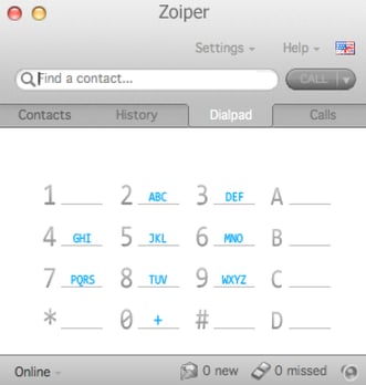 Zoiper user interface