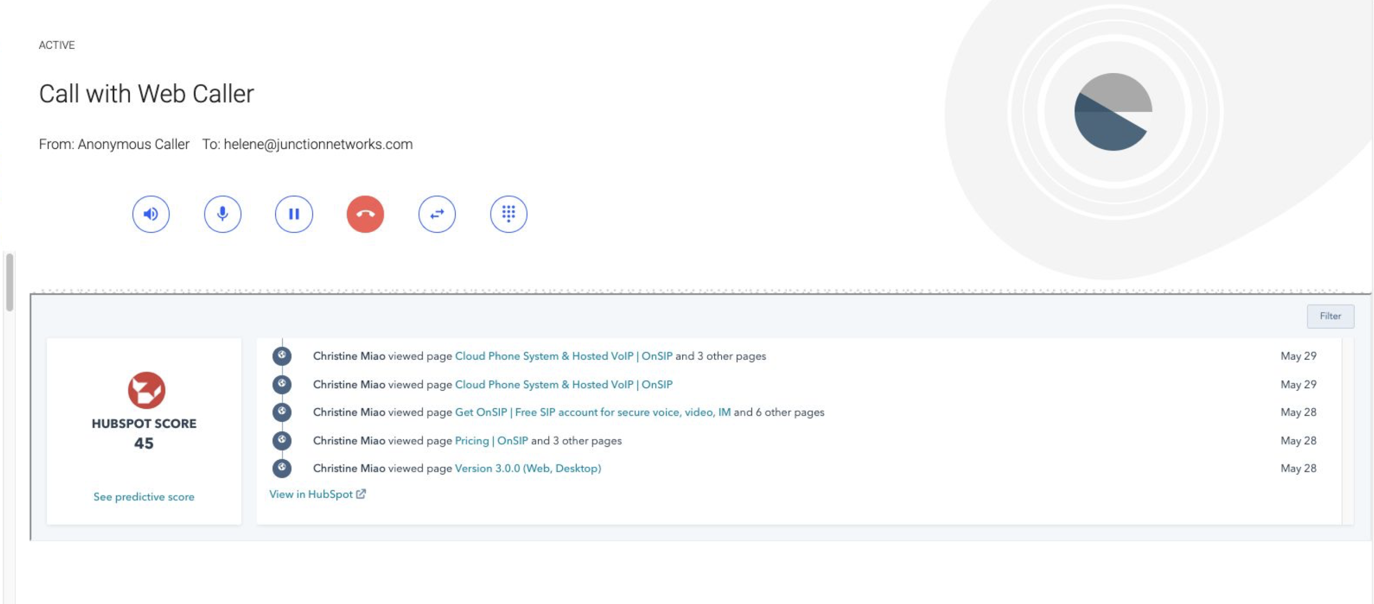 Hubspot CRM info screenshot (Wide)