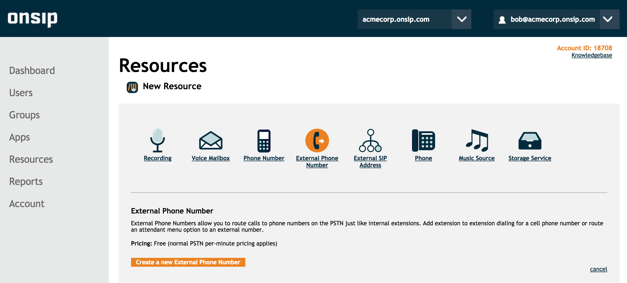 OnSIP Admin Portal